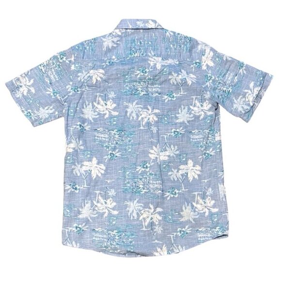 George Light Blue Floral Hawaiian Short Sleeve Button Down Shirt Men’s Size S - Picture 2 of 7